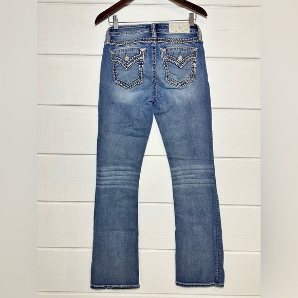 Miss Me Bootcut Medium Wash Jeans Sz28 Y2K Western Mid Rise - Picture 12 of 13